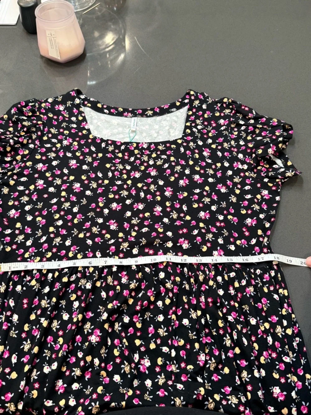 Popyoung Maxi Dress 2X Black Pink Floral Empire Waist Pockets NWT Autumn Wedding - Picture 6 of 7